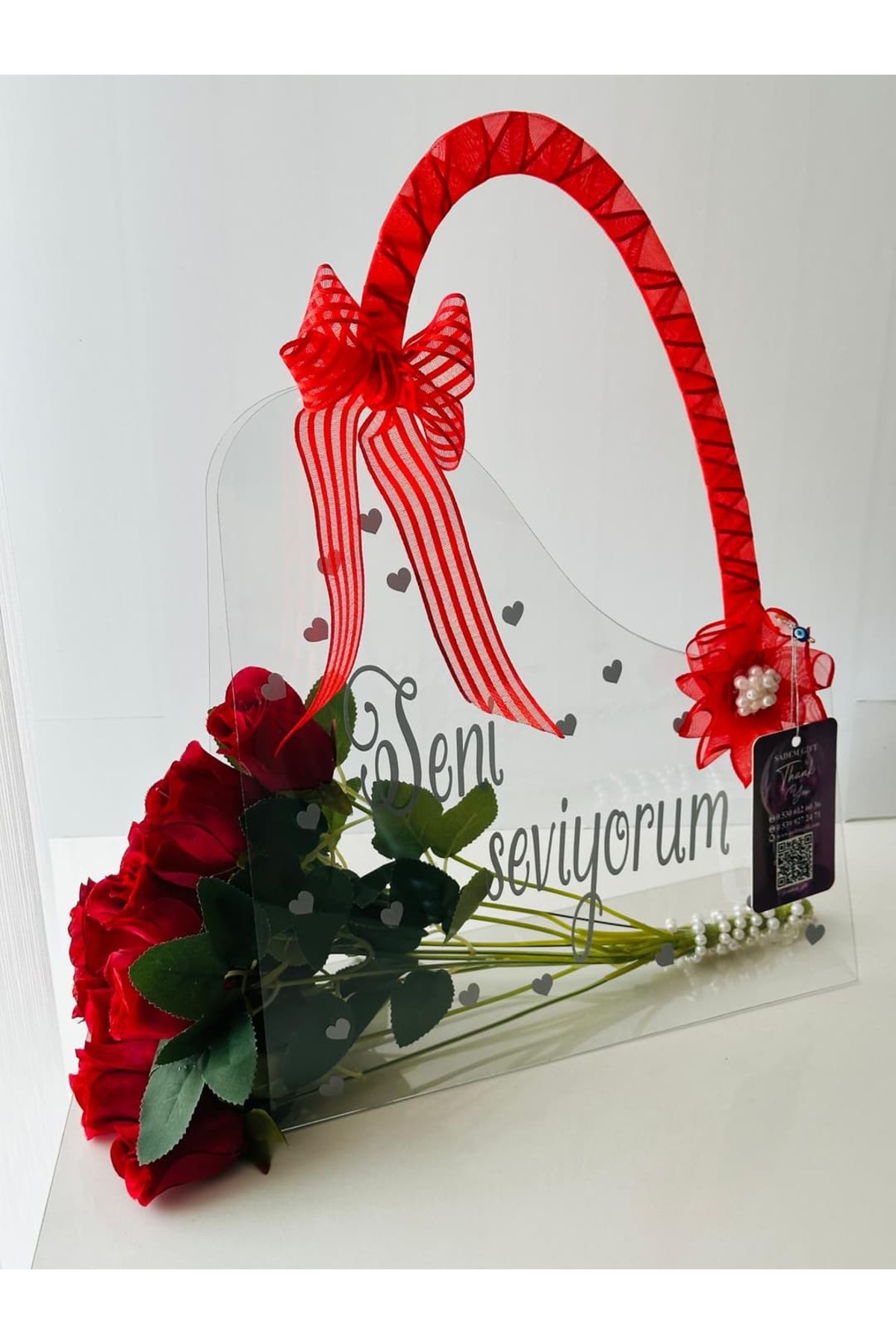 SADEM GİFT Şeffaf çantalı YILDÖNÜMÜ DOĞUM GÜNÜ SEVGİLİLER GÜNÜ HEDİYE AÇILIŞ KUTLAMA TEBRİK fotoğrafı 2 (önizleme)