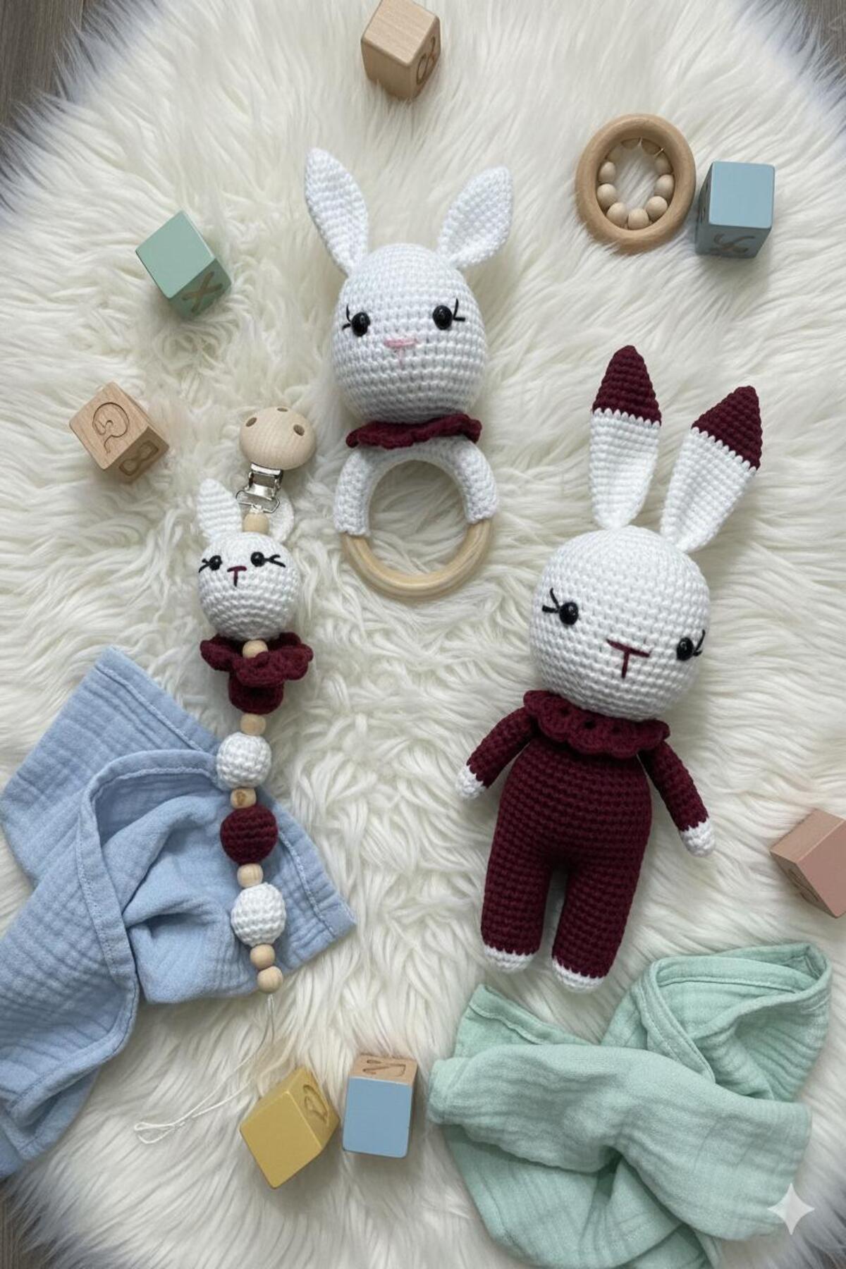 amigurumi organic handmade baby gift set