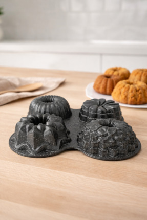 Luxxa Home Viona 4'lü Muffin Döküm Kek Kalıbı Antrasit