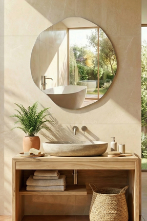 meDDex Asimetrik 60 Cm Banyo Antre Hol Koridor Salon Duvar Makyaj Aynası