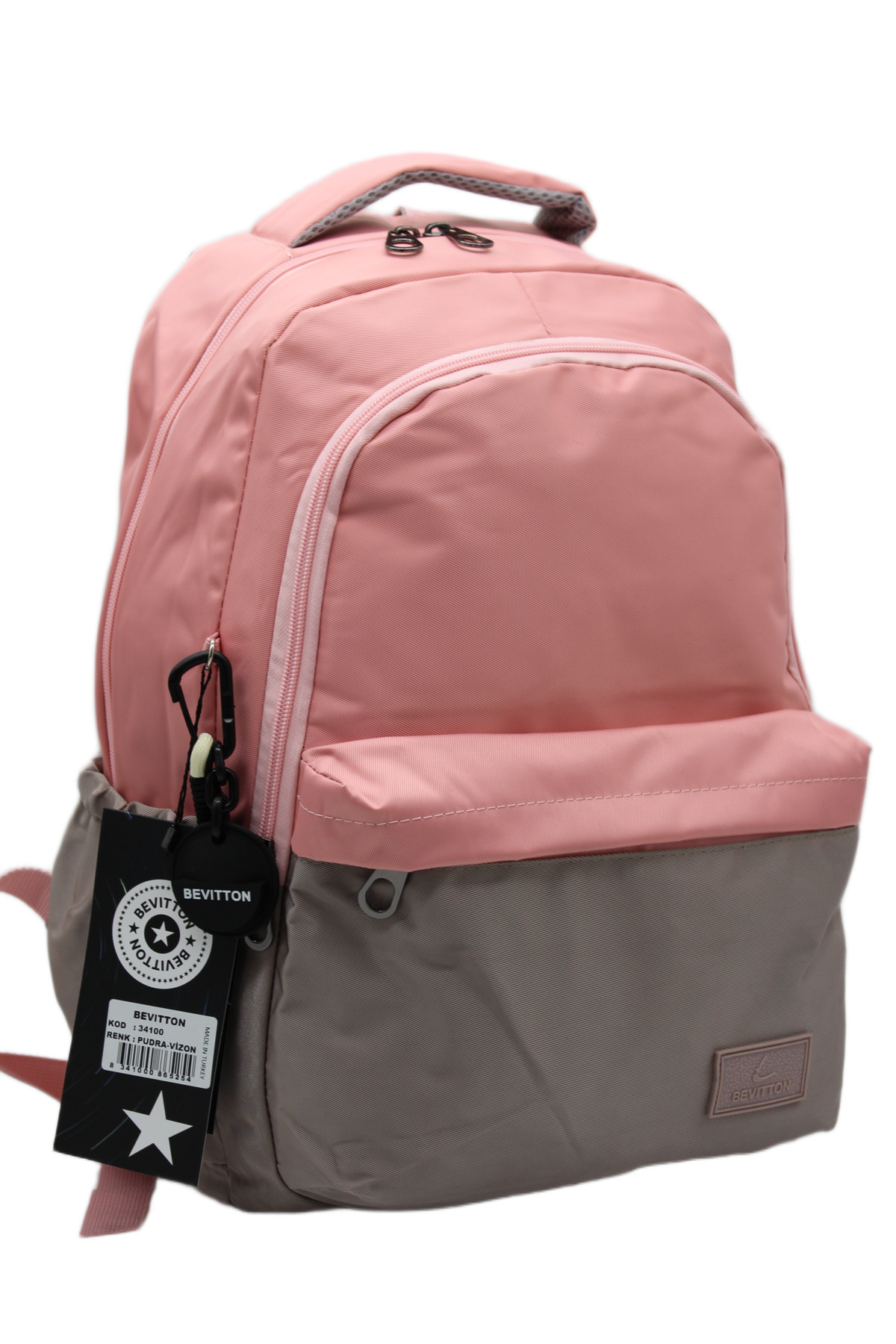 Powder Mink Unisex Middle And High School School Bag Waterproof Fabric Unisex School Backpack 2200