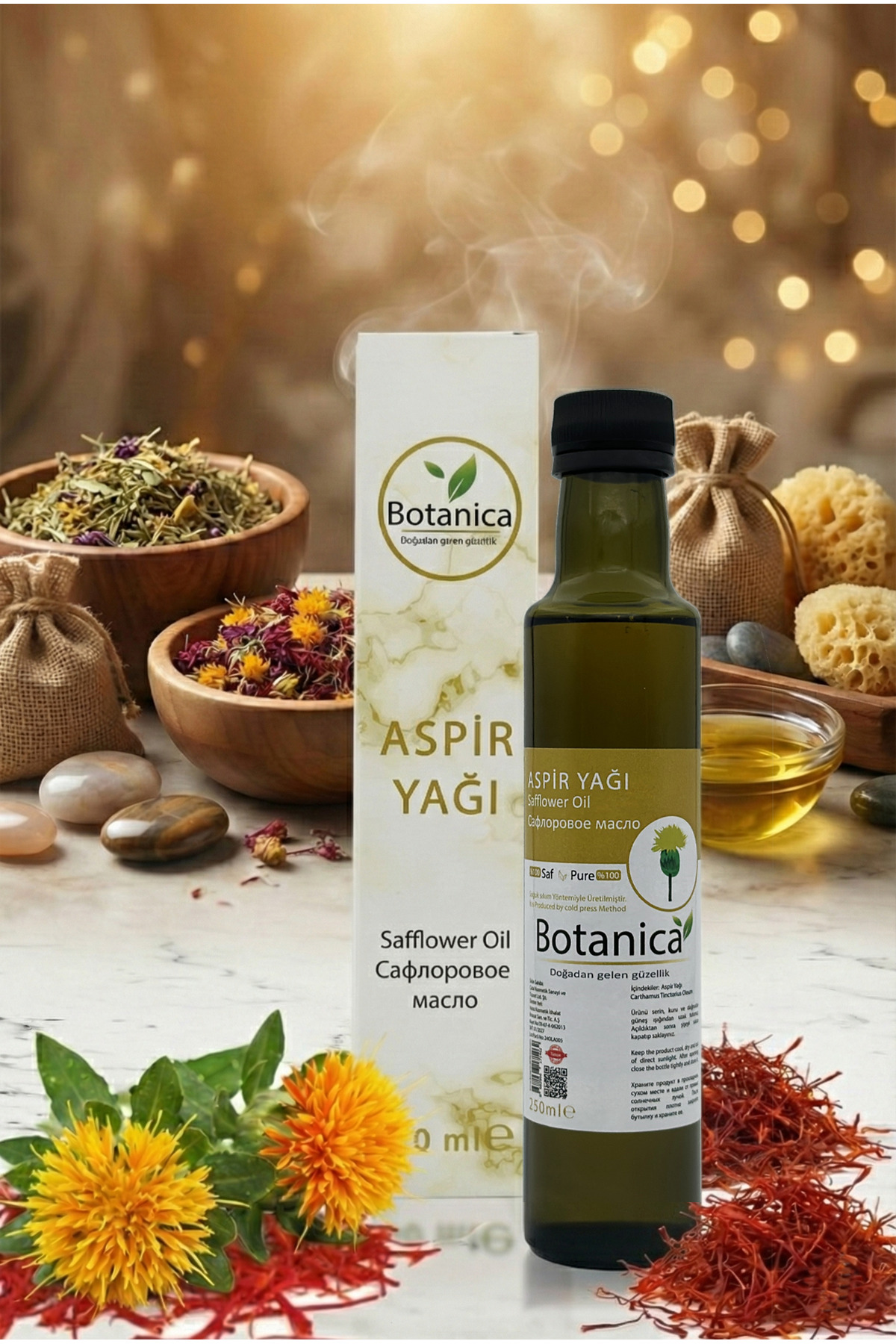 botanica Saf Aspir Yağı 250 Ml Soğuk Sıkım Doğal Saç ve Cilt Bakımı, Besleyici, Saç, Cilt Bakımı