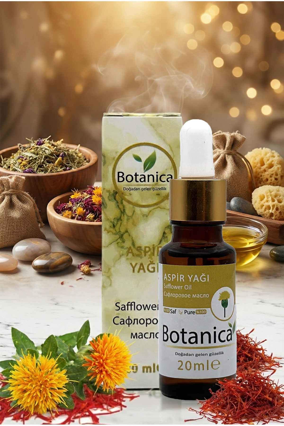 botanica Saf Aspir Yağı 20 Ml Soğuk Sıkım Doğal Saç ve Cilt Bakımı, Besleyici, Saç, Cilt Bakımı
