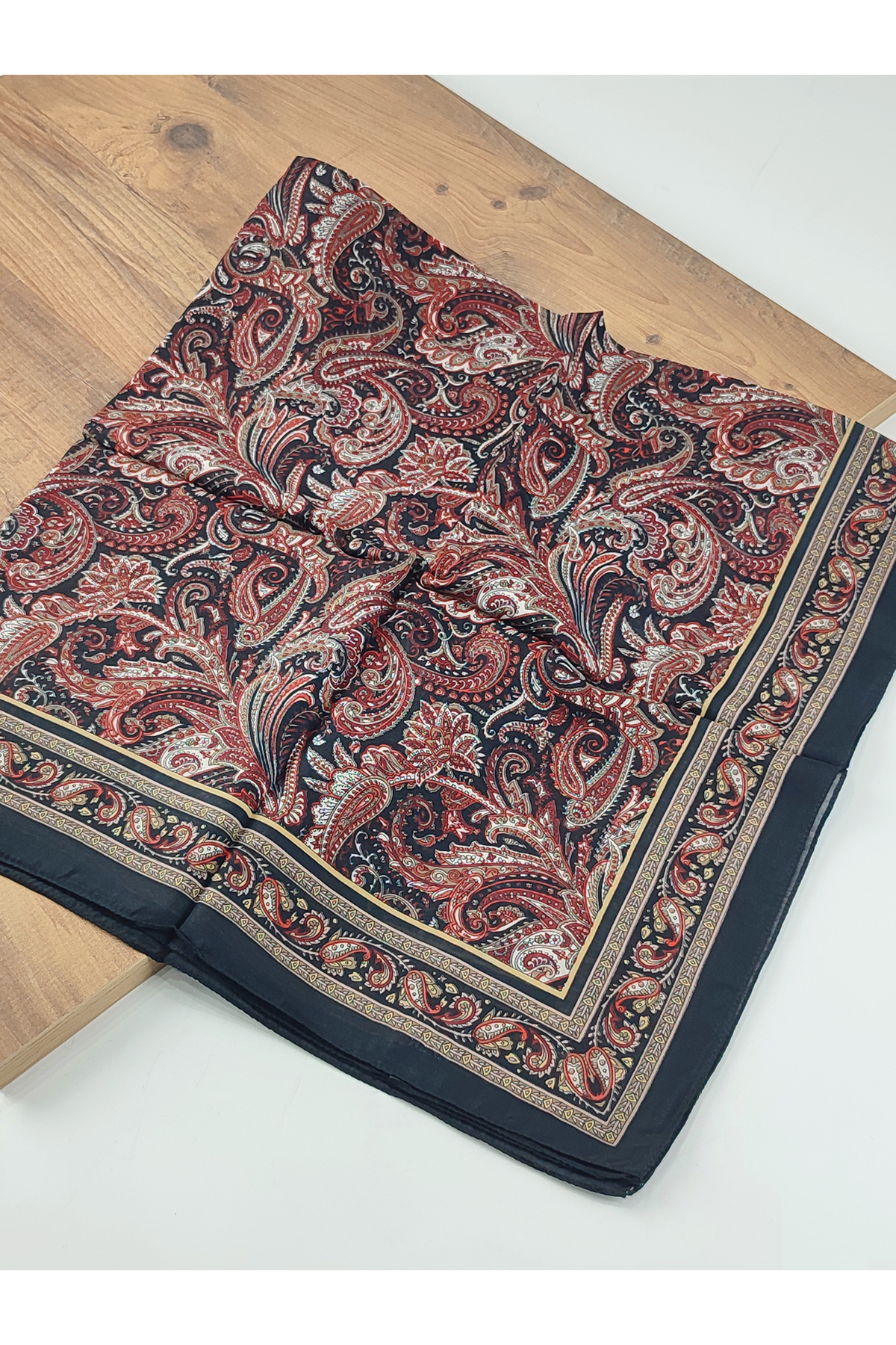 Etnik Desenli Dijital Elegance Pamuklu Eşarp Yazma SNM1054-10