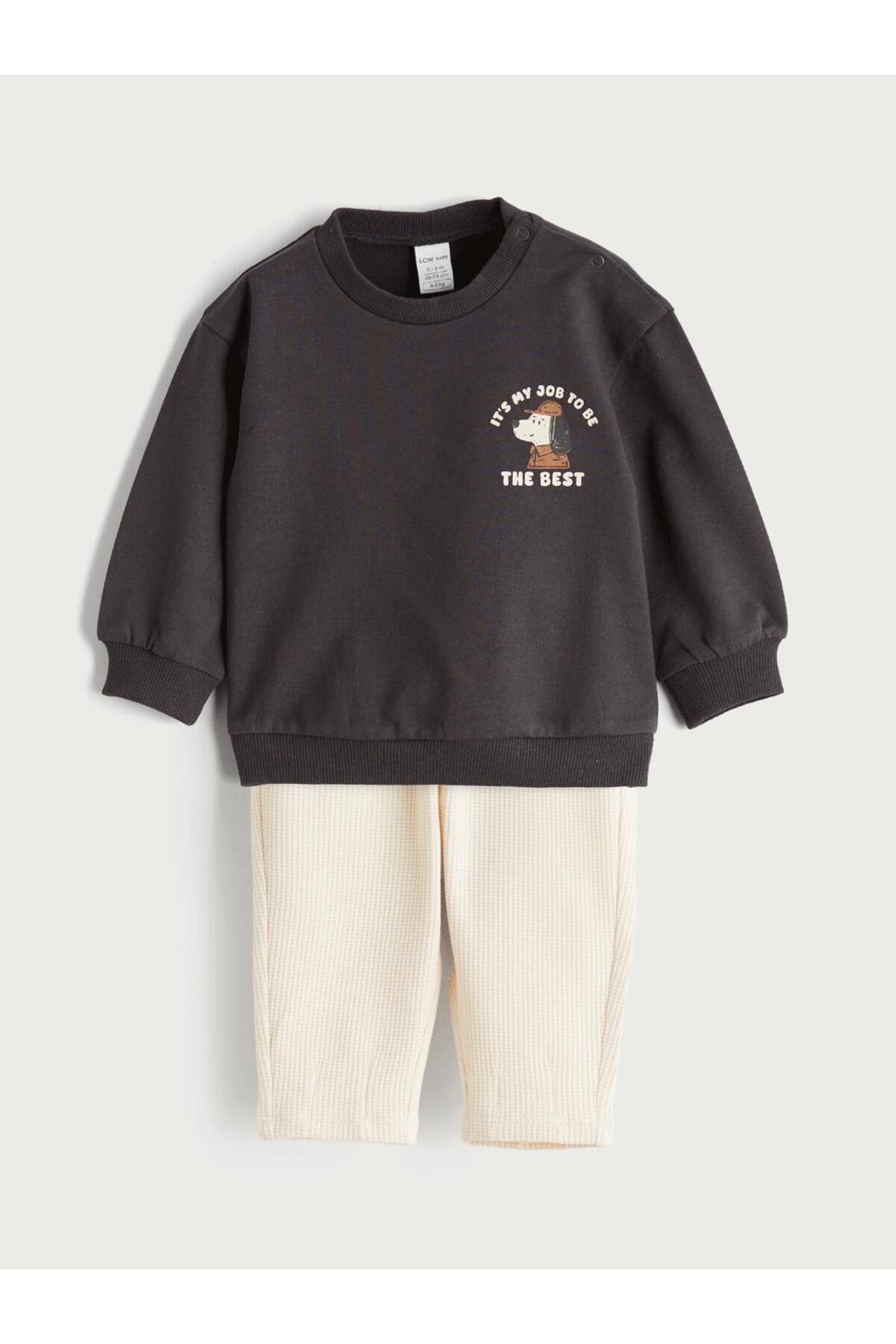 LC Waikiki Nevaa Collection Antrasit Baskılı Erkek Bebek Sweatshirt ve Eşofman Altı fotoğrafı 2 (önizleme)