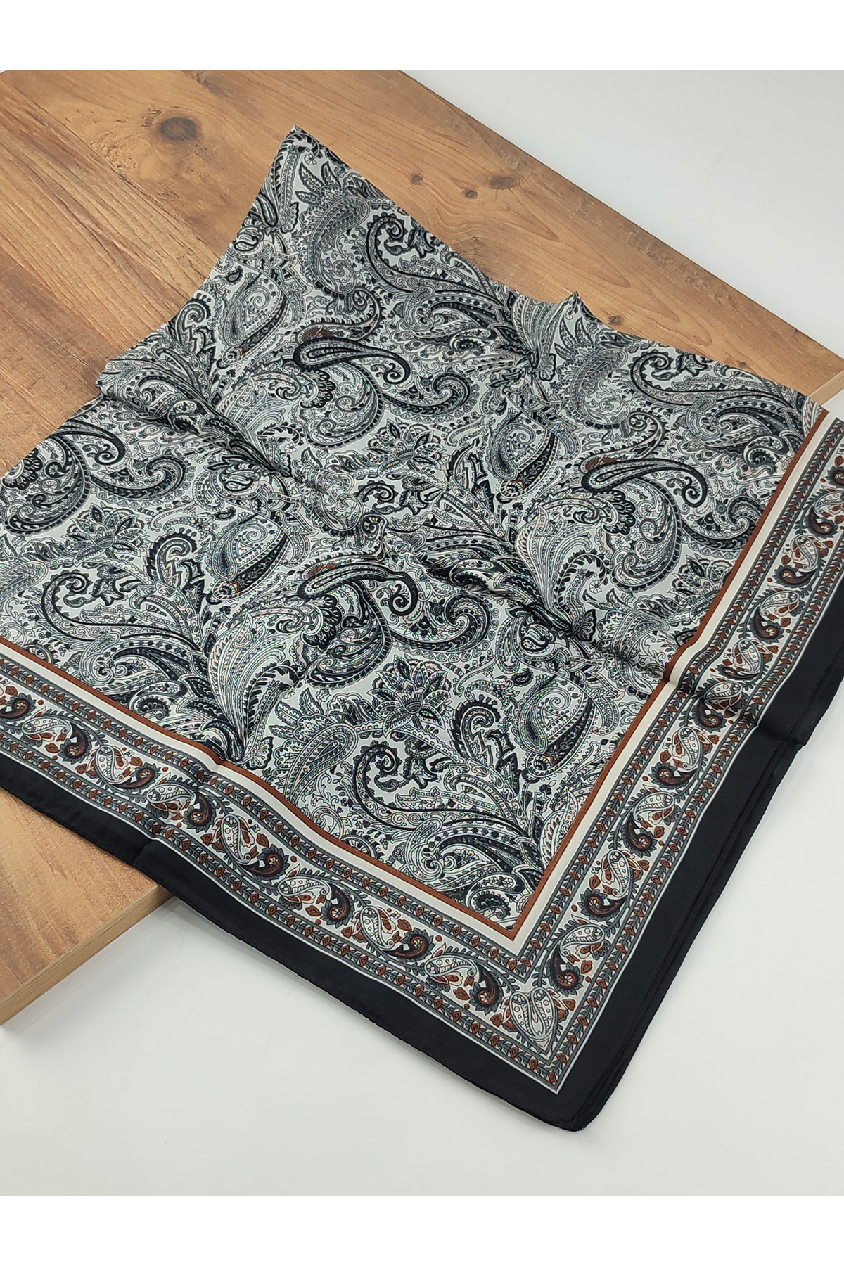 Etnik Desenli Dijital Elegance Pamuklu Eşarp Yazma SNM1054-15