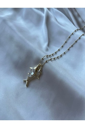 Cactus Accesories Şık Köpekbalığı Figür Kolye | Parlak Taş Detay