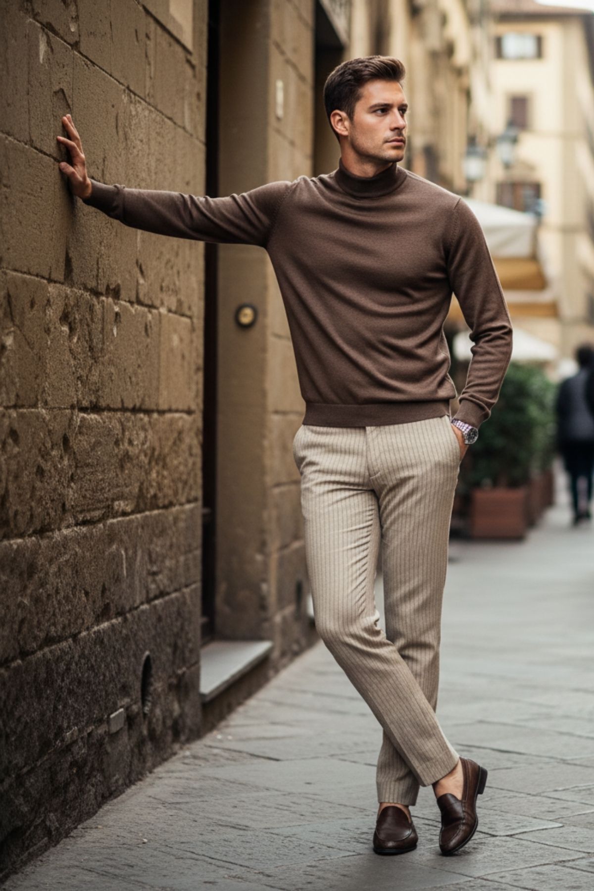 Livio Ferri  Lier Yarım Boğazlı Regular Fit Erkek Kazak Düz Triko - Görsel 4