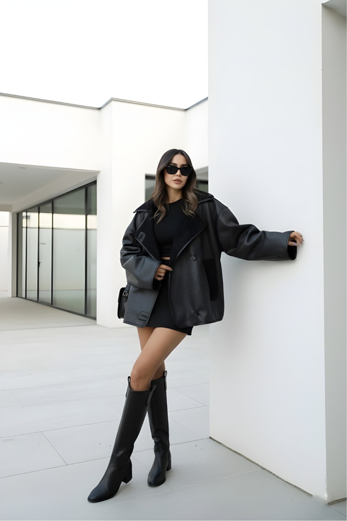 MADDİSSON Yeni Sezon Süet Dokulu İçi Peluşlu Oversize Mont görsel 5