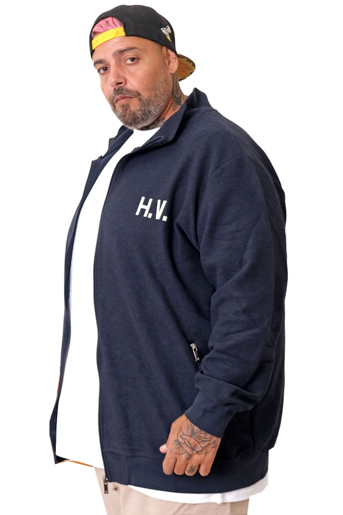 ModeXL Mode XL Büyük Beden Erkek Hırka Neverregret u25814 görsel 3