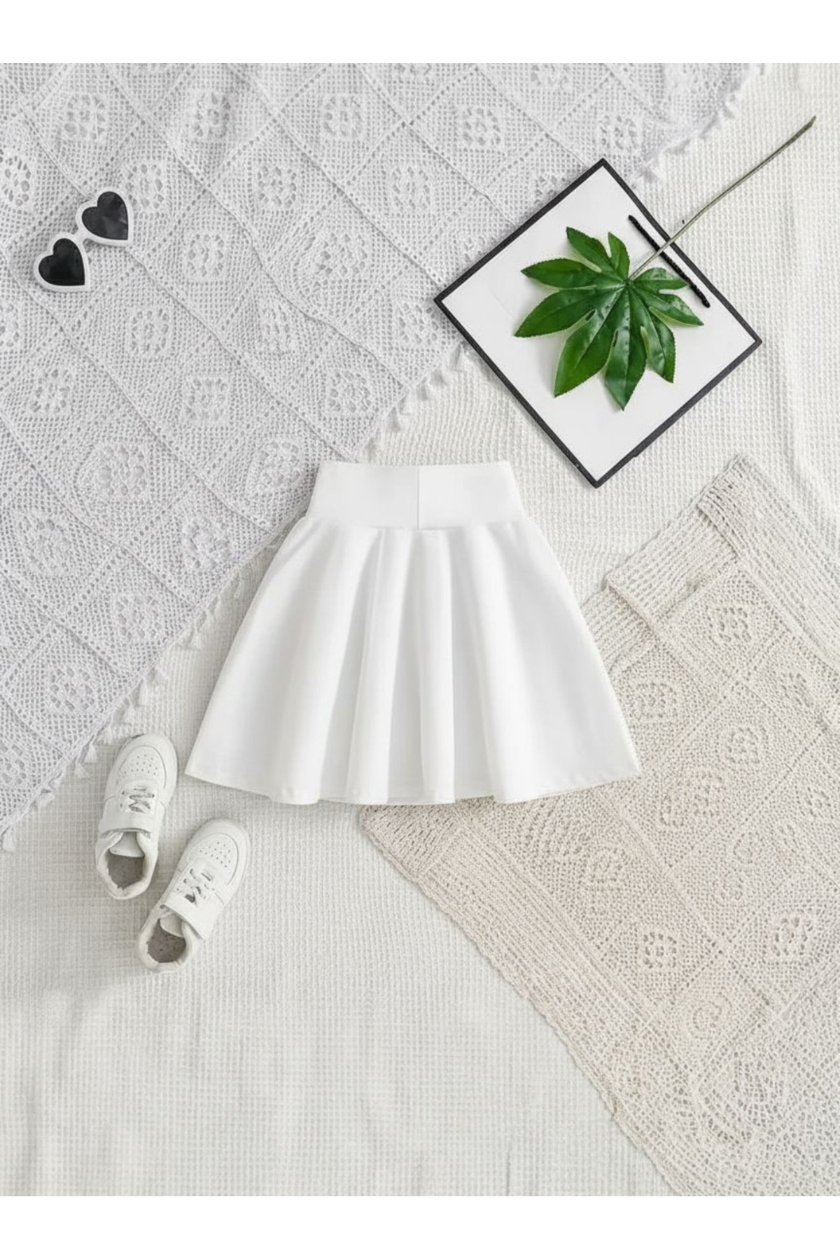 MRDN MODA  Kız çocuğu yüksek bel mini klos etek