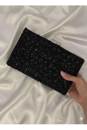 Butik Kadın Tamamı Kristal Taşlı Lüks Abiye Portföy Çanta - Özel Gece Clutch ...