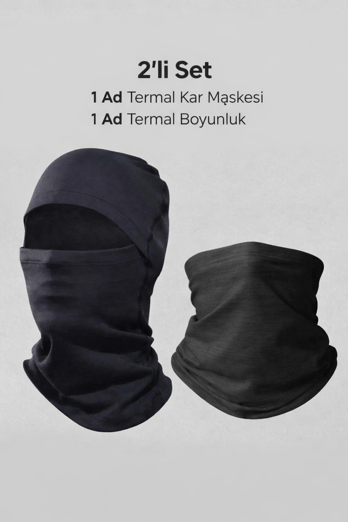 umut tekstil imalat Termal kar maskesi ve termal boyunluk 2’li set