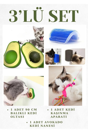 VitaBuddy KEDİ 3'LÜ SETİ;KEDİ NANESİ&KAŞINMA APARATI&90 CM KEDİ OYUN OLTASI