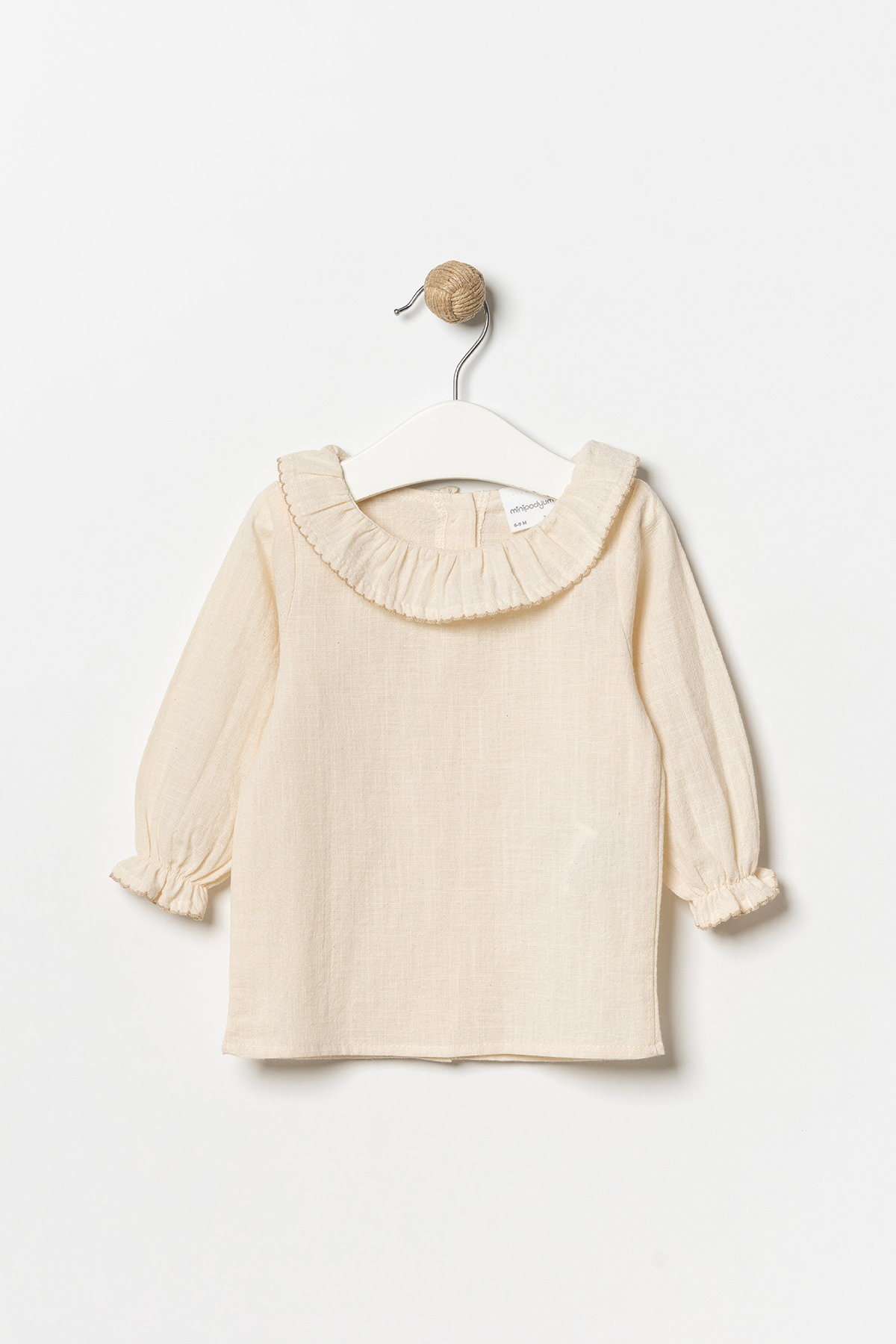 Minipodyum Gömlekli Nakış Detaylı Bayramlık Kız Bebek Salopet Elbise fotoğrafı 5 (önizleme)