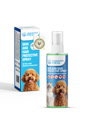 HEALTHON MED Köpek ve Kedi Deri & Tüy Koruyucu Sprey, Kene ve Pireye Karşı Et...