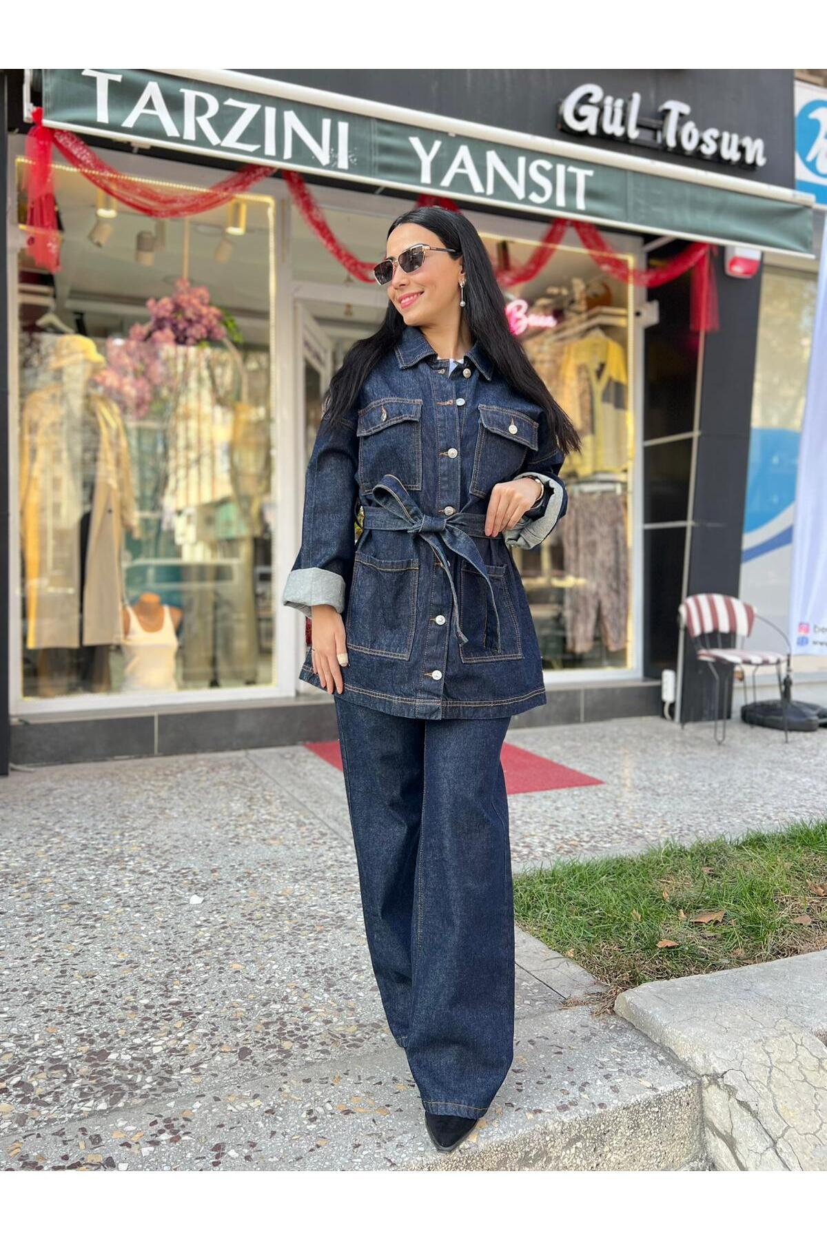 LACİVERT KOT ALT ÜST PANTOLON CEKET TAKIM