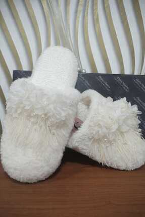 Zlato Tüylü Çiçekli Çeyiz,Gelin,Lohusa,Hamile, Çekim, Düğün Terliği Rahat kon...