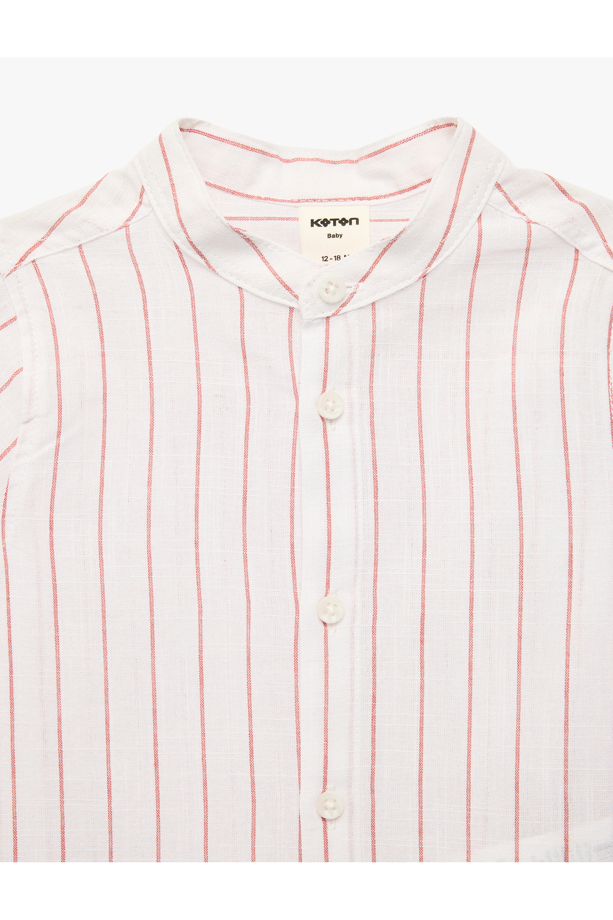 Koton Pamuklu Uzun Kollu Hakim Yaka Çizgili Gömlek fotoğrafı 3 (önizleme)