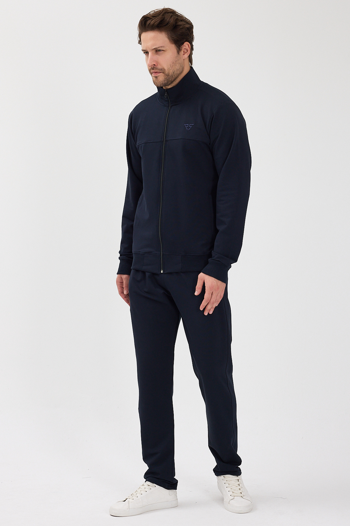 Kompakt Pamuklu Comfort Fit Erkek Hakim Yaka Eşofman Takım ALLY-3027 — سرمه‌ای — تصویر 5 از 8