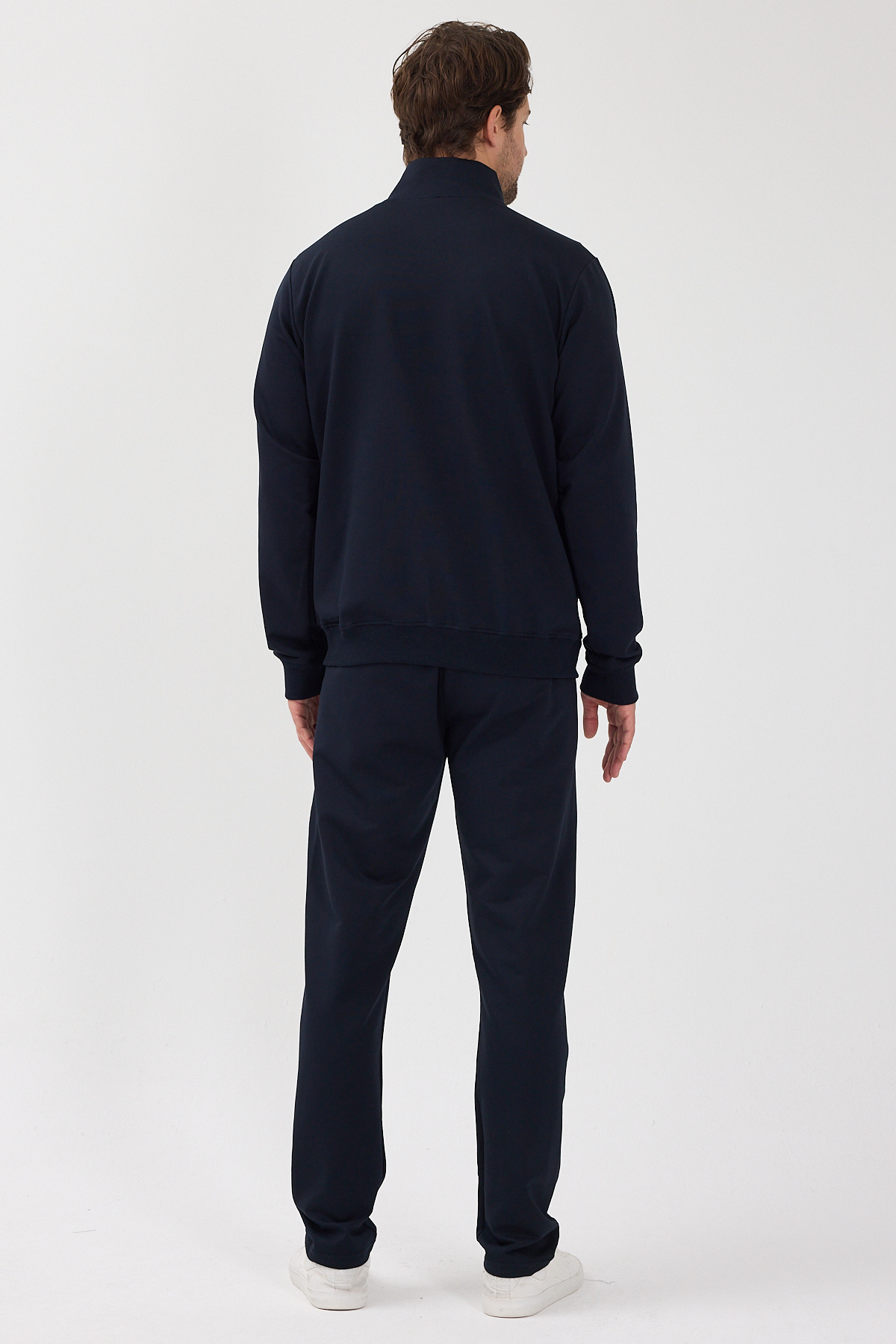 Kompakt Pamuklu Comfort Fit Erkek Hakim Yaka Eşofman Takım ALLY-3027 — سرمه‌ای — تصویر 8 از 8