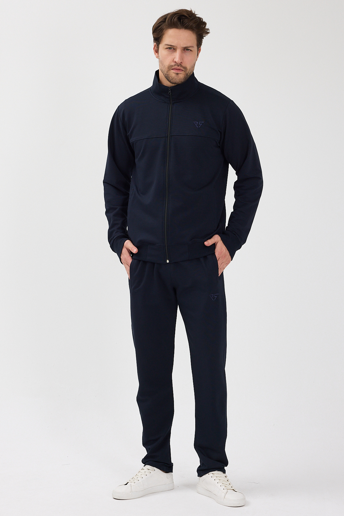 Kompakt Pamuklu Comfort Fit Erkek Hakim Yaka Eşofman Takım ALLY-3027 — سرمه‌ای — تصویر 6 از 8