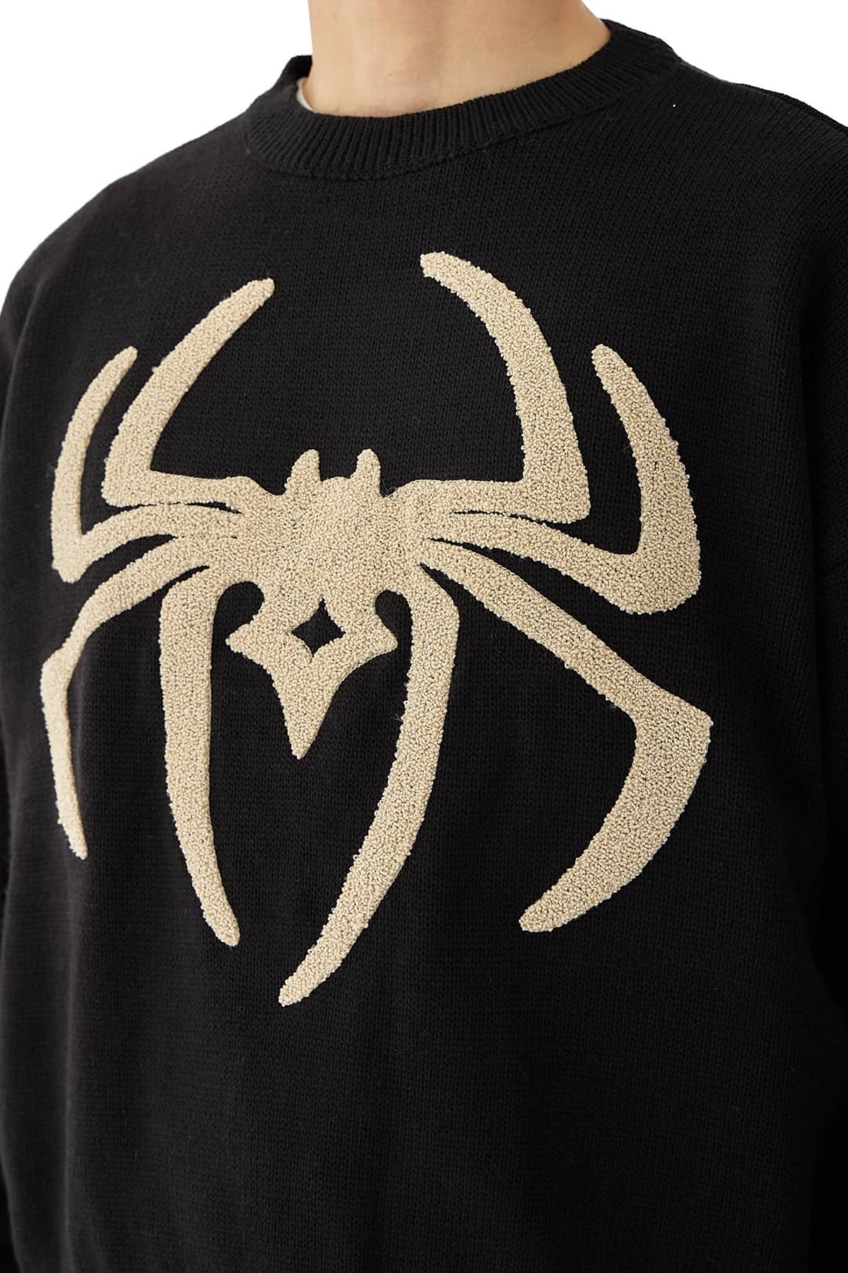 hitup Spider Nakış Detaylı Oversize Triko Kazak görsel 7