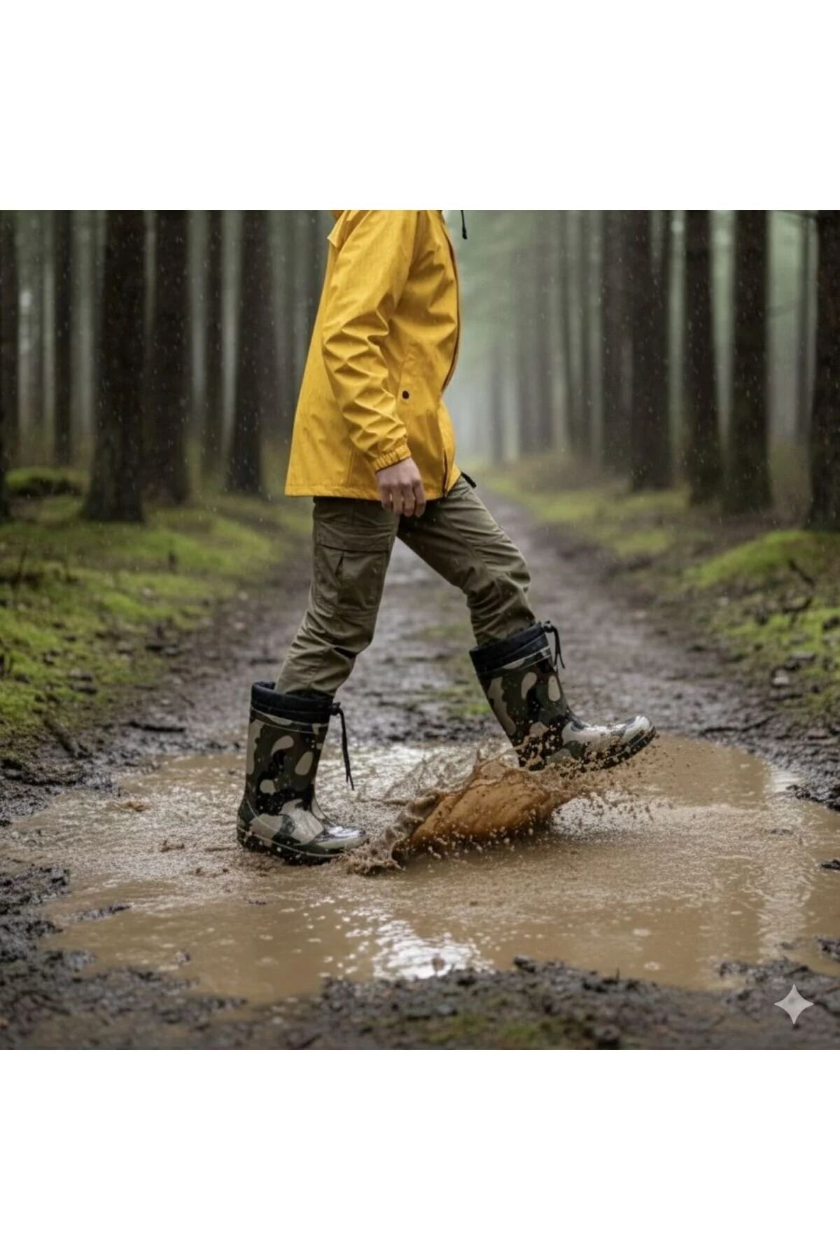 KRAL PLASTİK  Premium Su Geçirmez Yün Astarlı Yağmur ve Kar Çizmesi Kaymaz Taban - Görsel 5