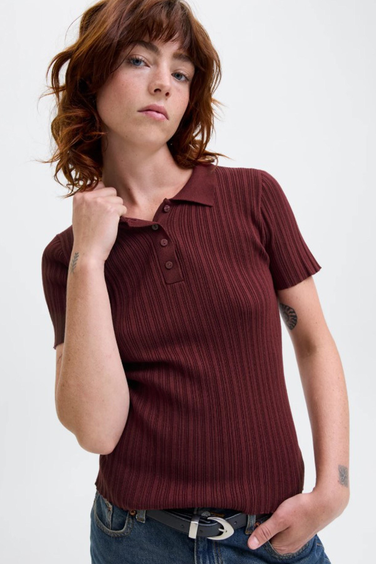 トップス yoke ROTHKO JACQUARD CREW NECK Jack & Jones JJXX Kadın Polo Triko Tişört - Fiyatı, Yorumları