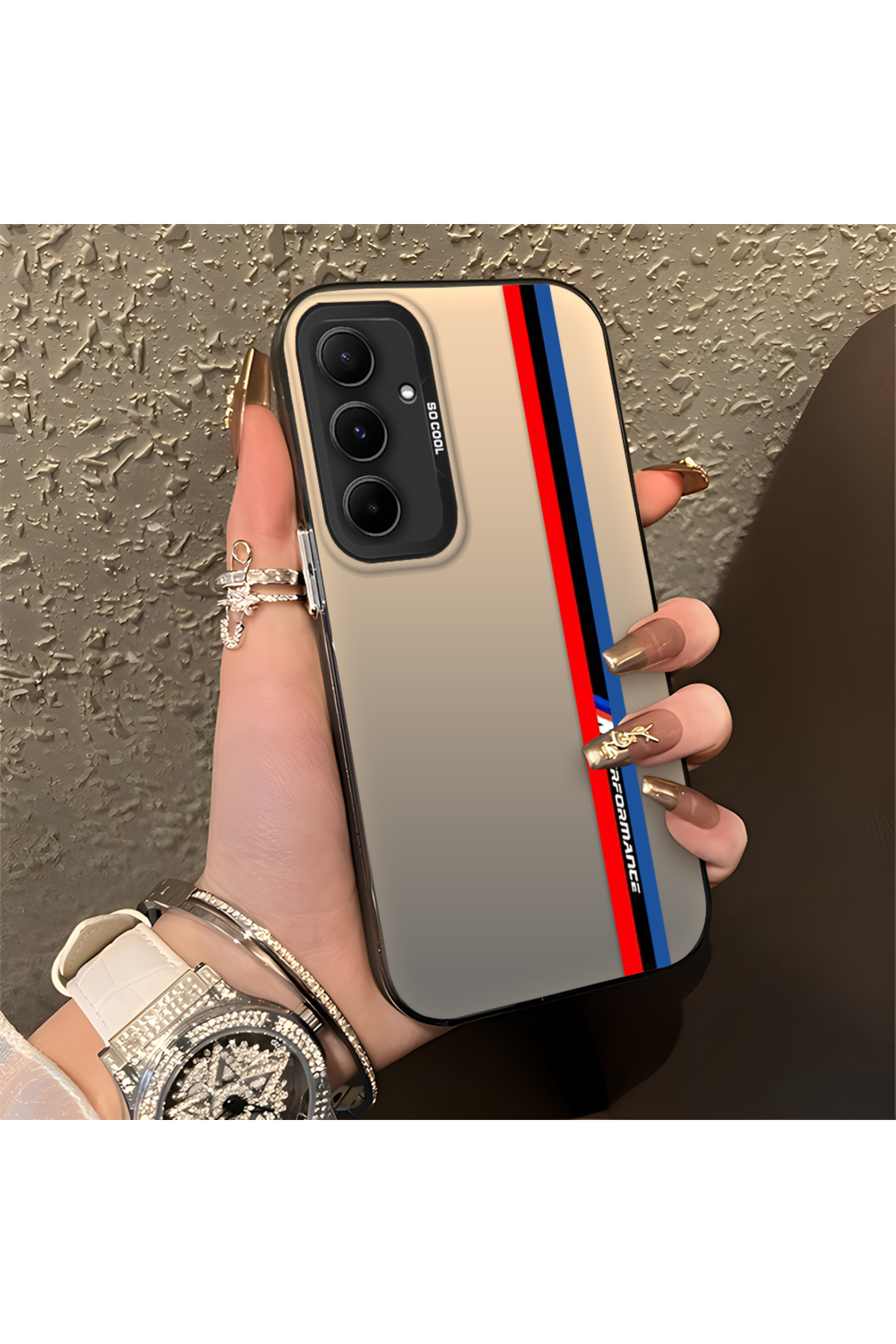 Samsung Galaxy A55 Compatible Car Patterned Silicone Edge Hard Rear Anti Fall Phone Case