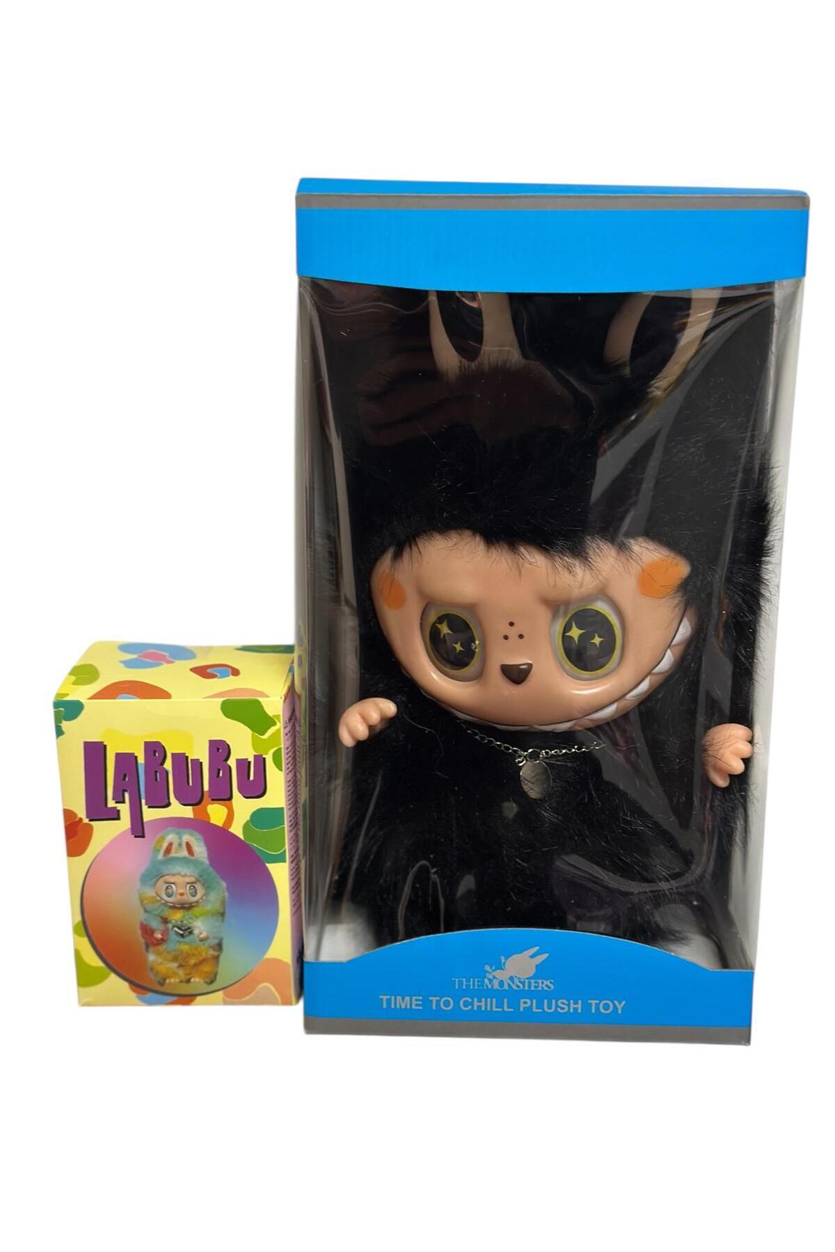 Pofika Zimomo 40 cm dev Siyah+Yeni Nesil Kolyeli İkili Set