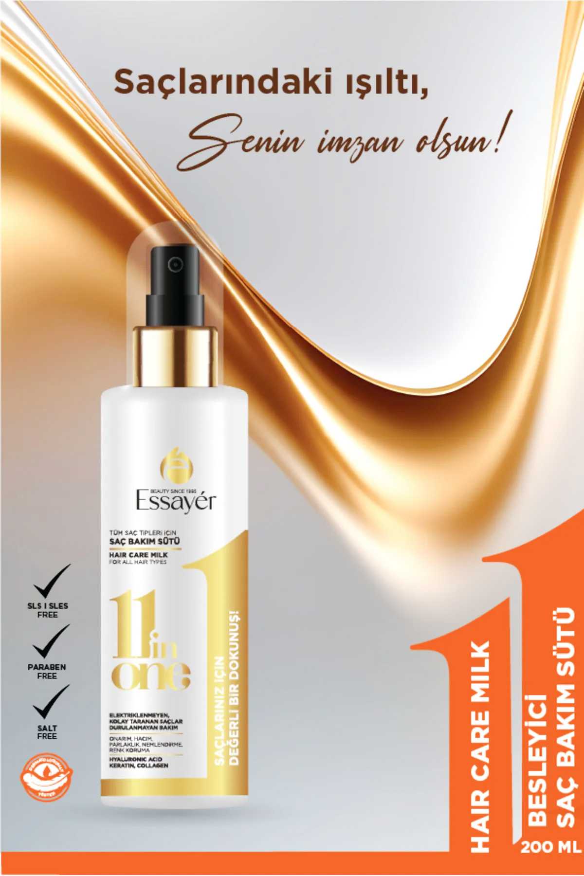 Keratin & Kolajen Saç Bakım Sütü Spreyi Kolay Tarama Spreyi 200 ml — ESS0001ST