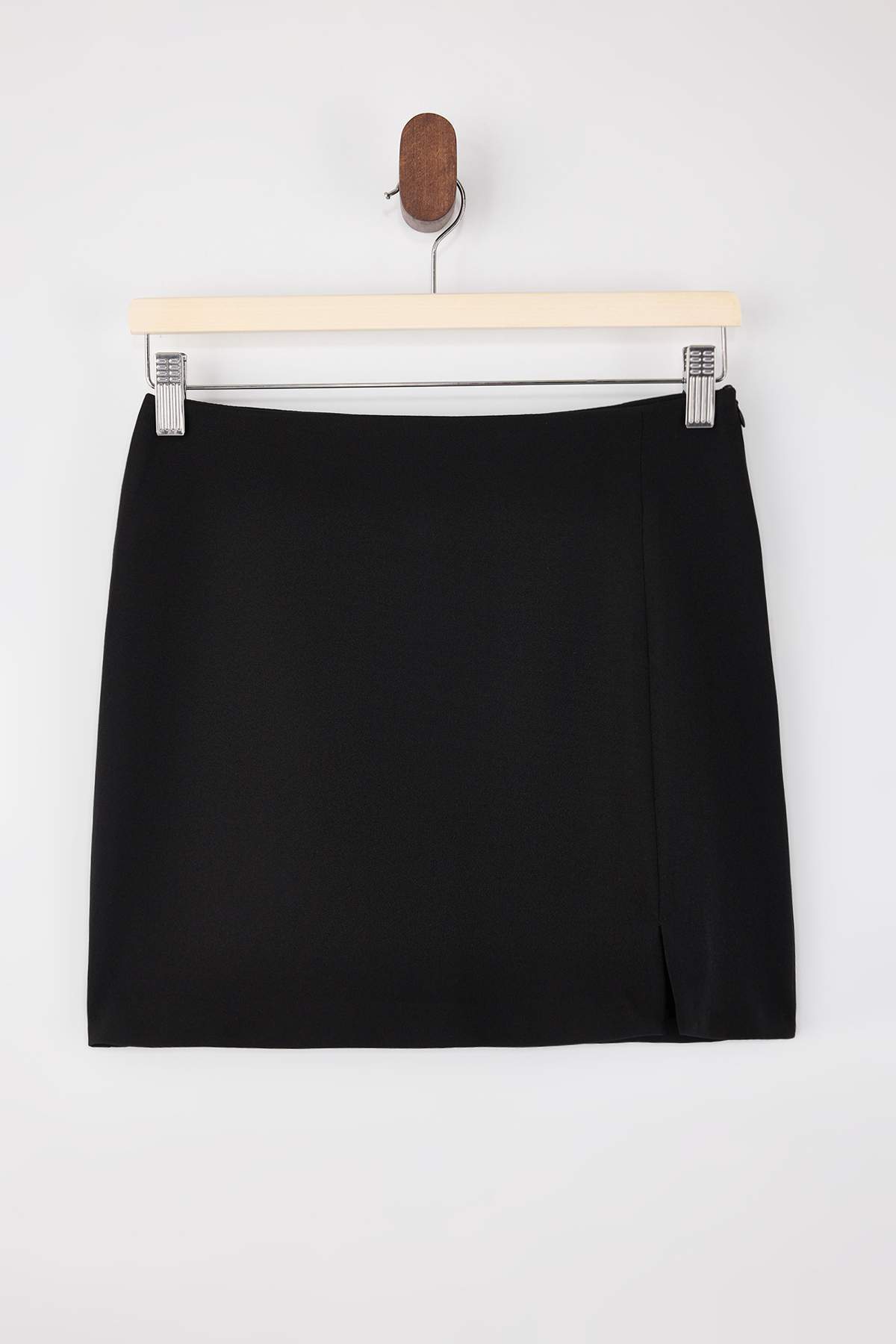 Trendyolmilla  Siyah Yırtmaç Detaylı Dokuma Kısa Mini Etek TWOSS26ET00028 - Görsel 5