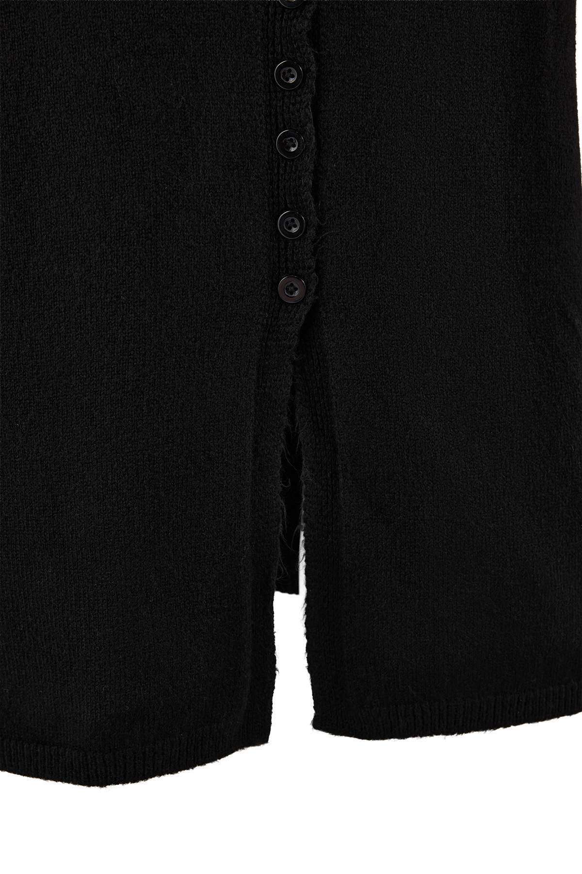 Trendyolmilla  Siyah Yumuşak Dokulu V Yaka Hırka/Elbise Çift Kullanım Triko Hırka TBBAW26AV00062 - Görsel 3