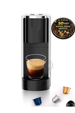 Omnex Ox-Pro Espresso Kapsül Kahve Makinesi – 20 Bar Basınç, beyaz