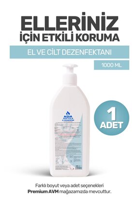 AQUASEPTICA El ve Cilt Dezenfektanı 1000 ml – Durulama Gerektirmeyen Hijyen S...