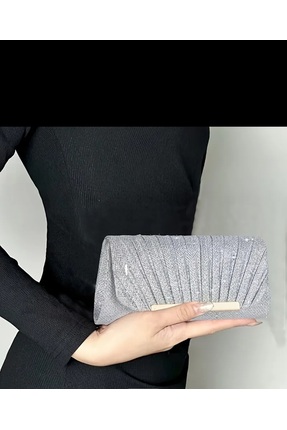 moonlightavm GÜMÜŞ SİM DETAYLI ABİYE ÇANTA