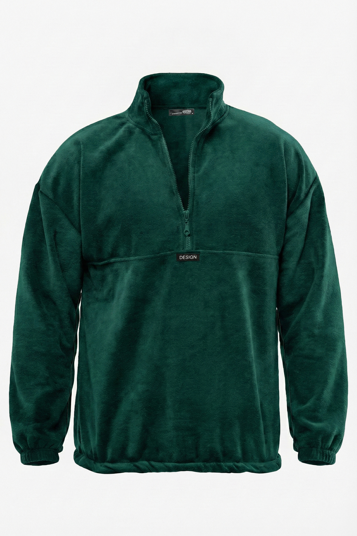 Ghassy Co. Erkek Oversize Regular Dik Yaka Yarım Fermuarlı Polar Sweatshirt — آبی 869866199