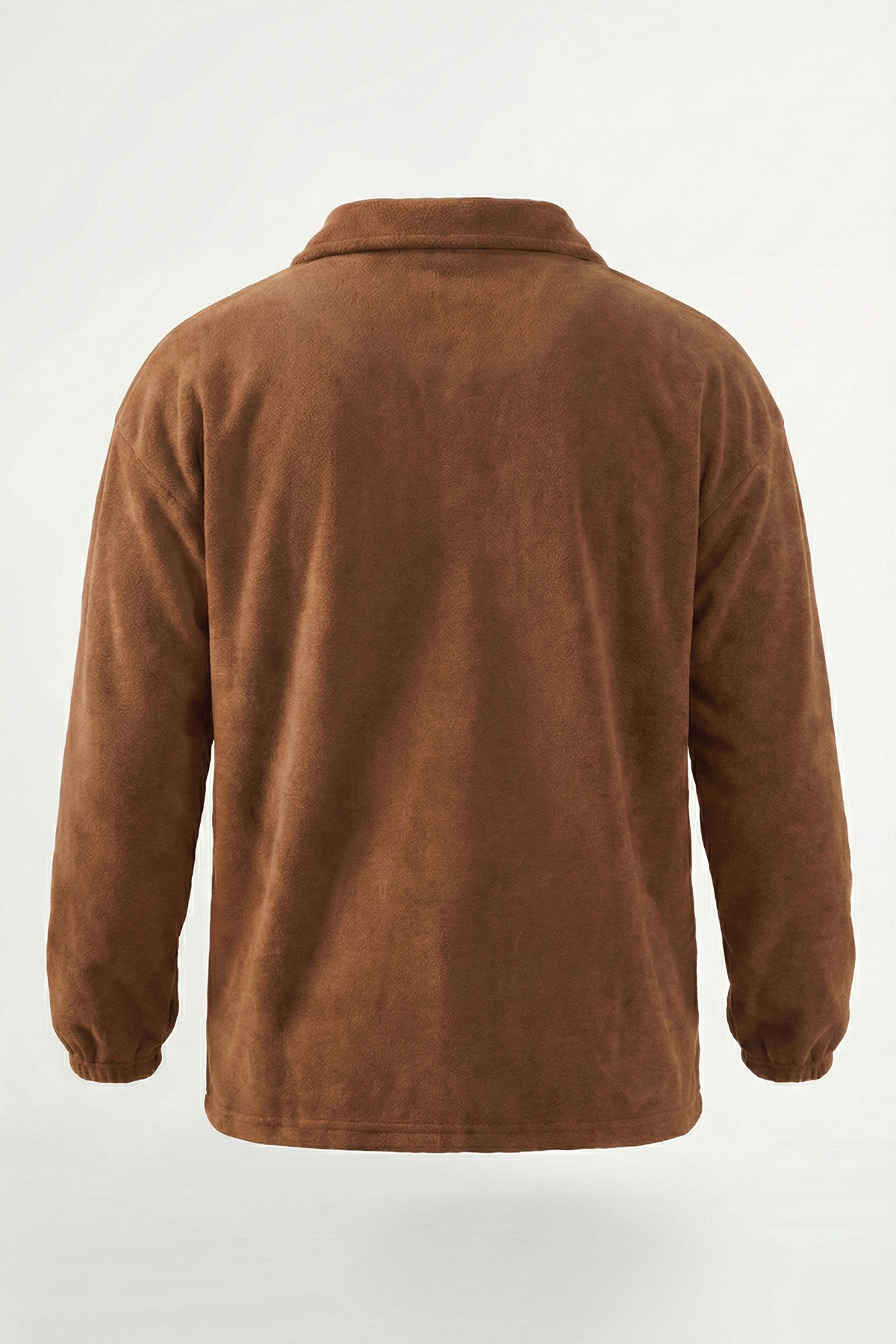 Ghassy Co. Erkek Oversize Ayarlanabilir Bel Lastikli Gömlek Yaka Polar Sweatshirt görsel 2
