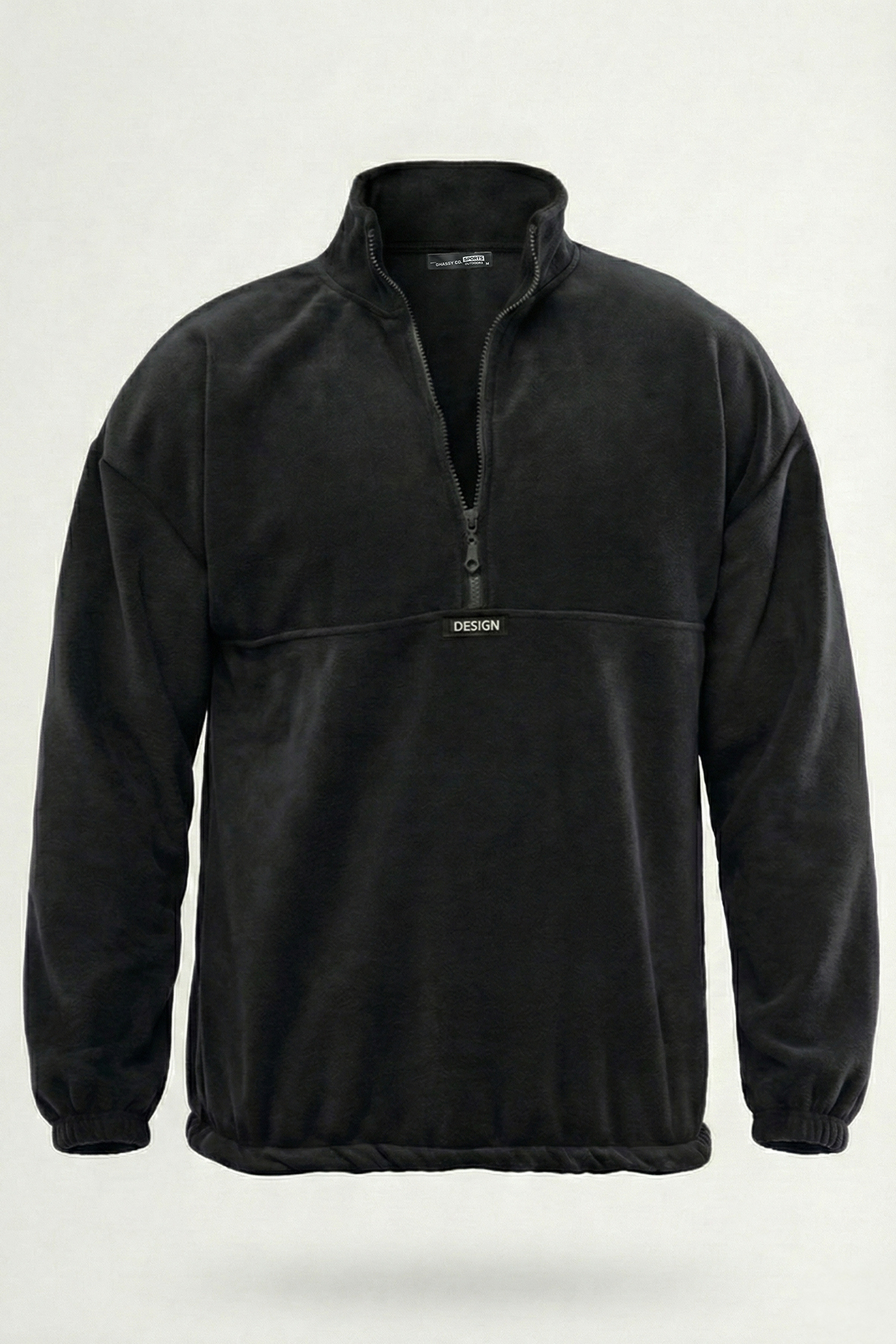 Ghassy Co. Erkek Oversize Regular Dik Yaka Yarım Fermuarlı Polar Sweatshirt