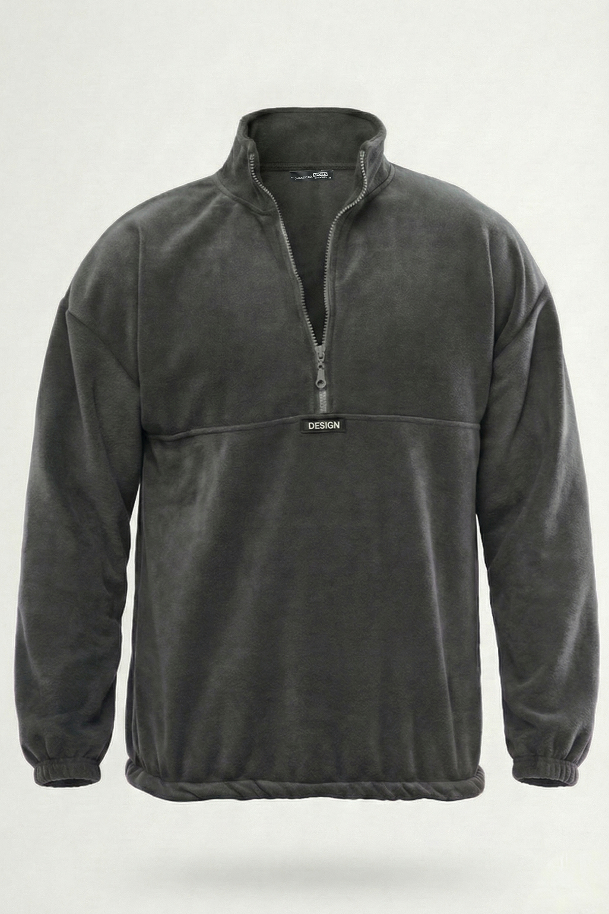 Ghassy Co. Erkek Oversize Regular Dik Yaka Yarım Fermuarlı Polar Sweatshirt — خاکستری 869866199