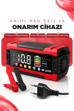 EN SİGA 12V 8A Dijital Ekranlı Akü Şarj ve Onarım Cihazı