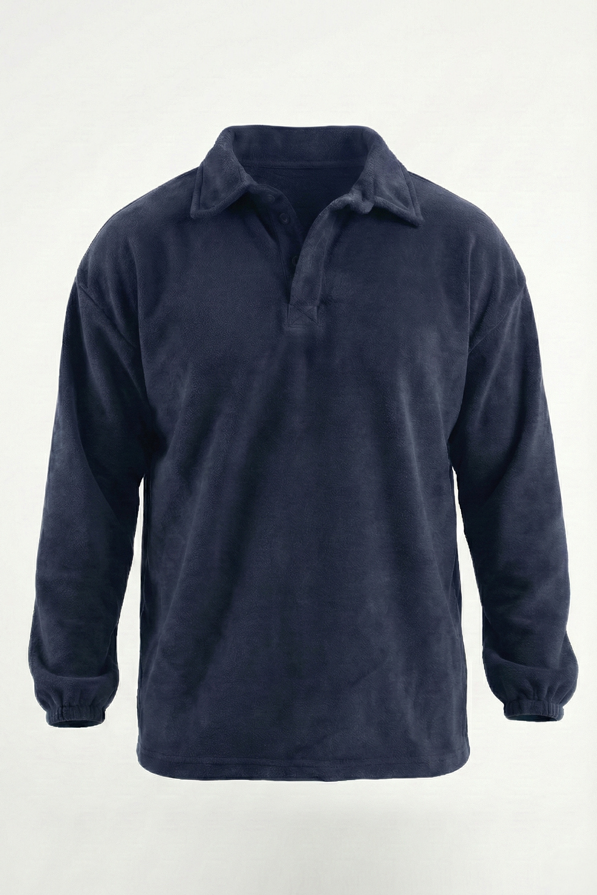 Ghassy Co. Erkek Oversize Ayarlanabilir Bel Lastikli Gömlek Yaka Polar Sweatshirt