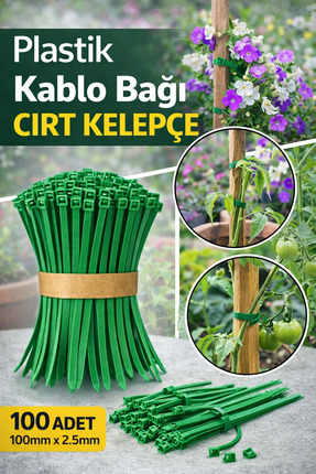 Tek-İş Plastik Kablo Bağı Cırt Kelepçe 100 Mm X 2.5 Mm Yeşil 100 Adet
