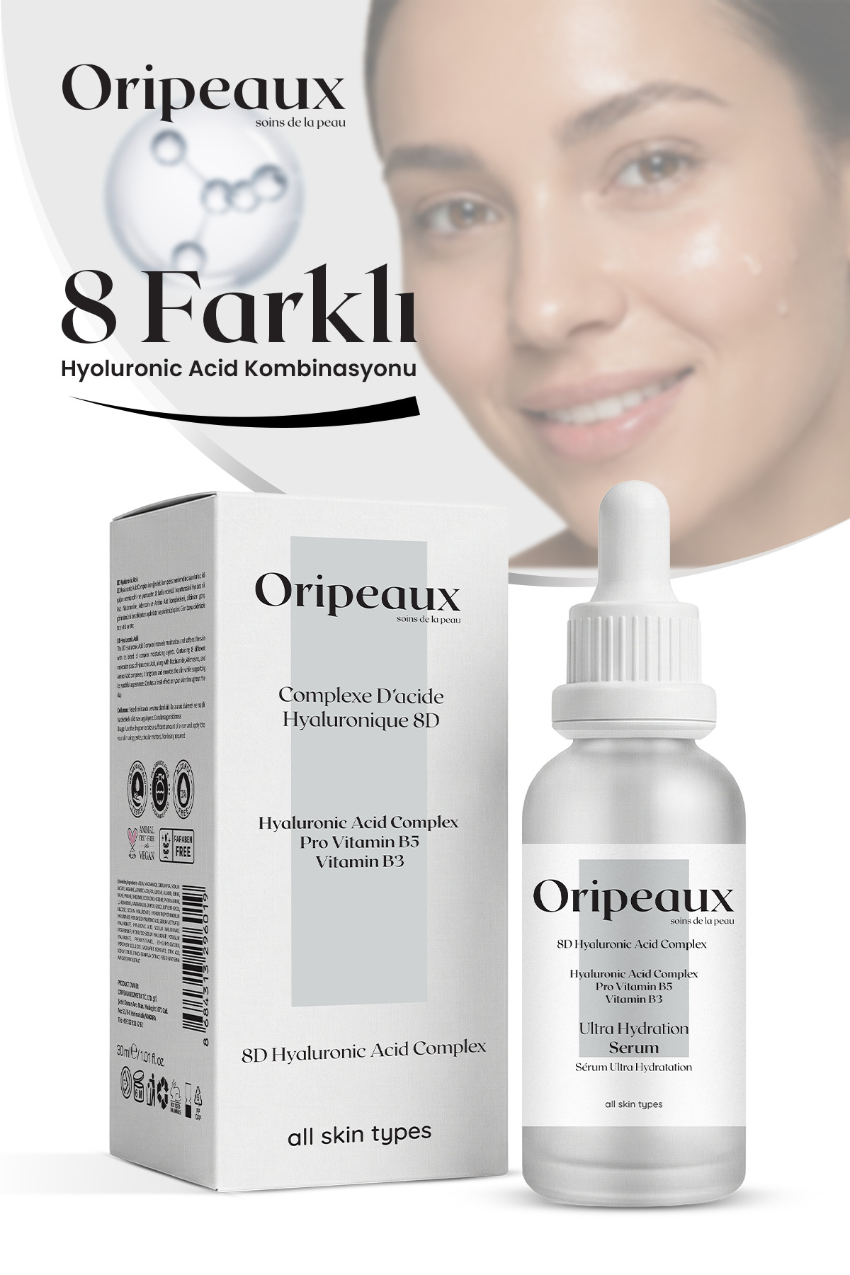 8 Farklı Hyoluronic Acid Kombinasyonu Yoğun Nemlendirme Serum 30 ml (Hya. Acid.,Provit B5,Gliserin) — TYCCUUADMN169399756846988