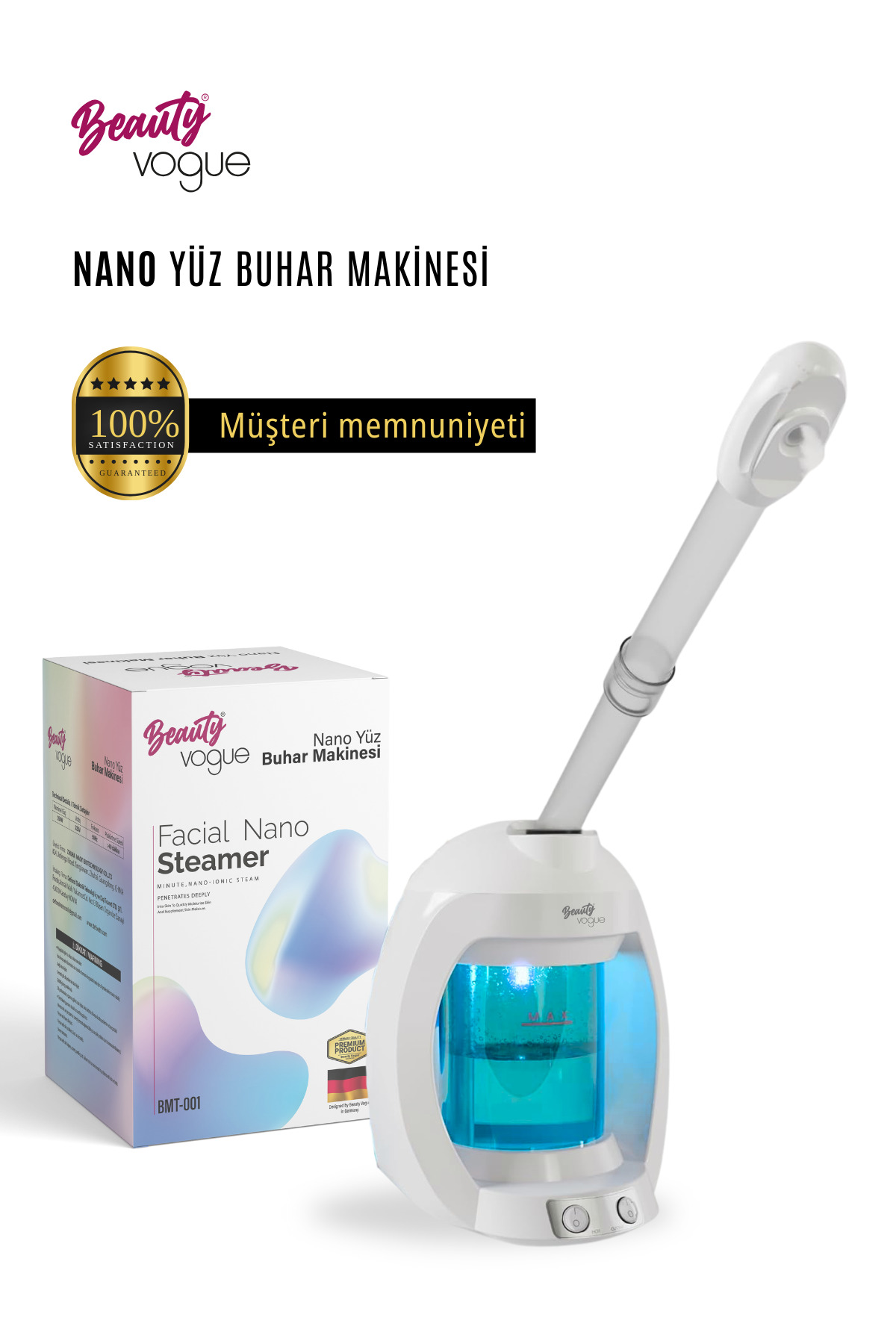 Masaüstü Vapozon Yüz Sıcak Buhar Makinesi Ozonlu Cilt Bakımı Profesyonel - Taşınabilir — سفید BMT-001-2 — تصویر 3 از 7