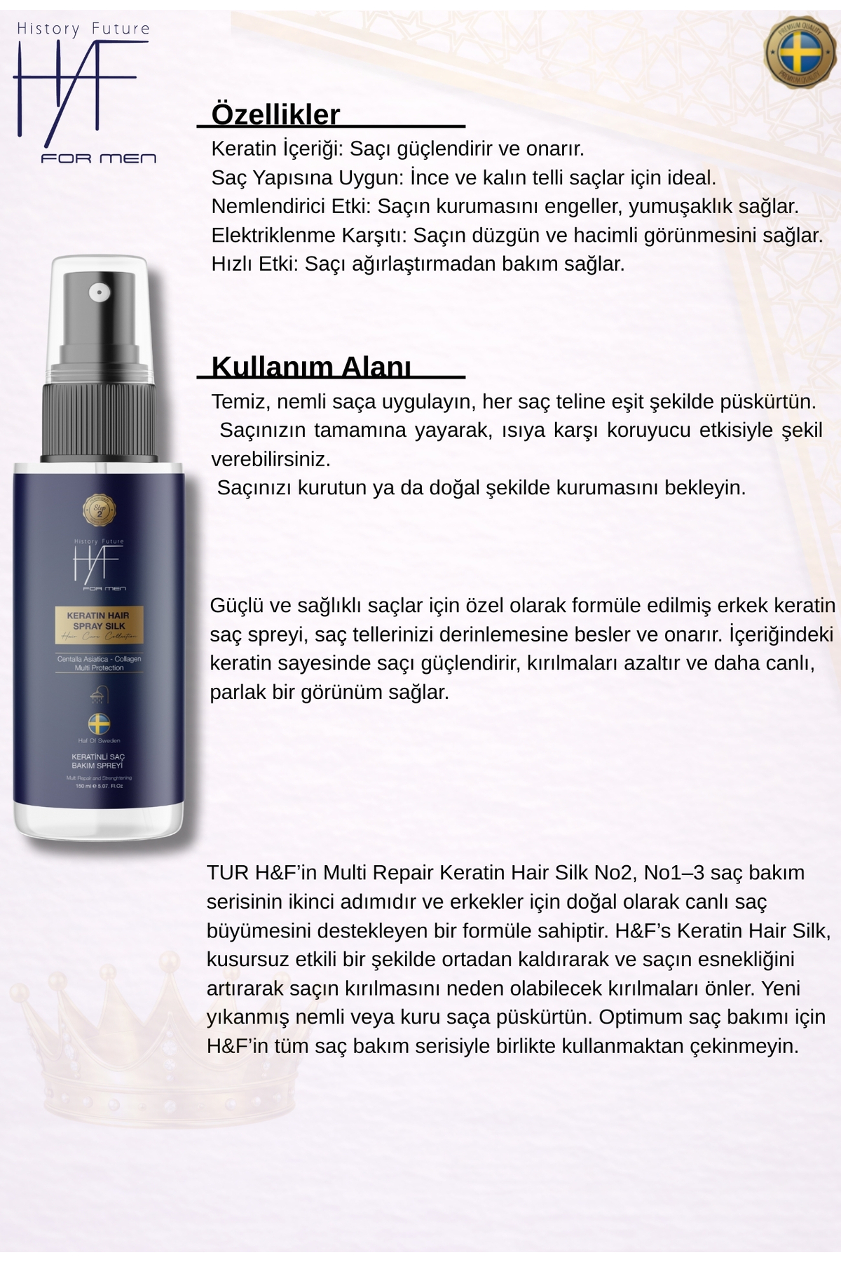 HAF For Men Saç & Sakal Serumu ve Keratin Saç Bakım Spreyi Seti – Erkek Bakım Ürünleri — haf-setli025-01 — تصویر 3 از 3