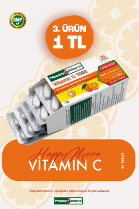 HappyMore Vitamin C içeren Takviye Edici Gıda 50 Tablet