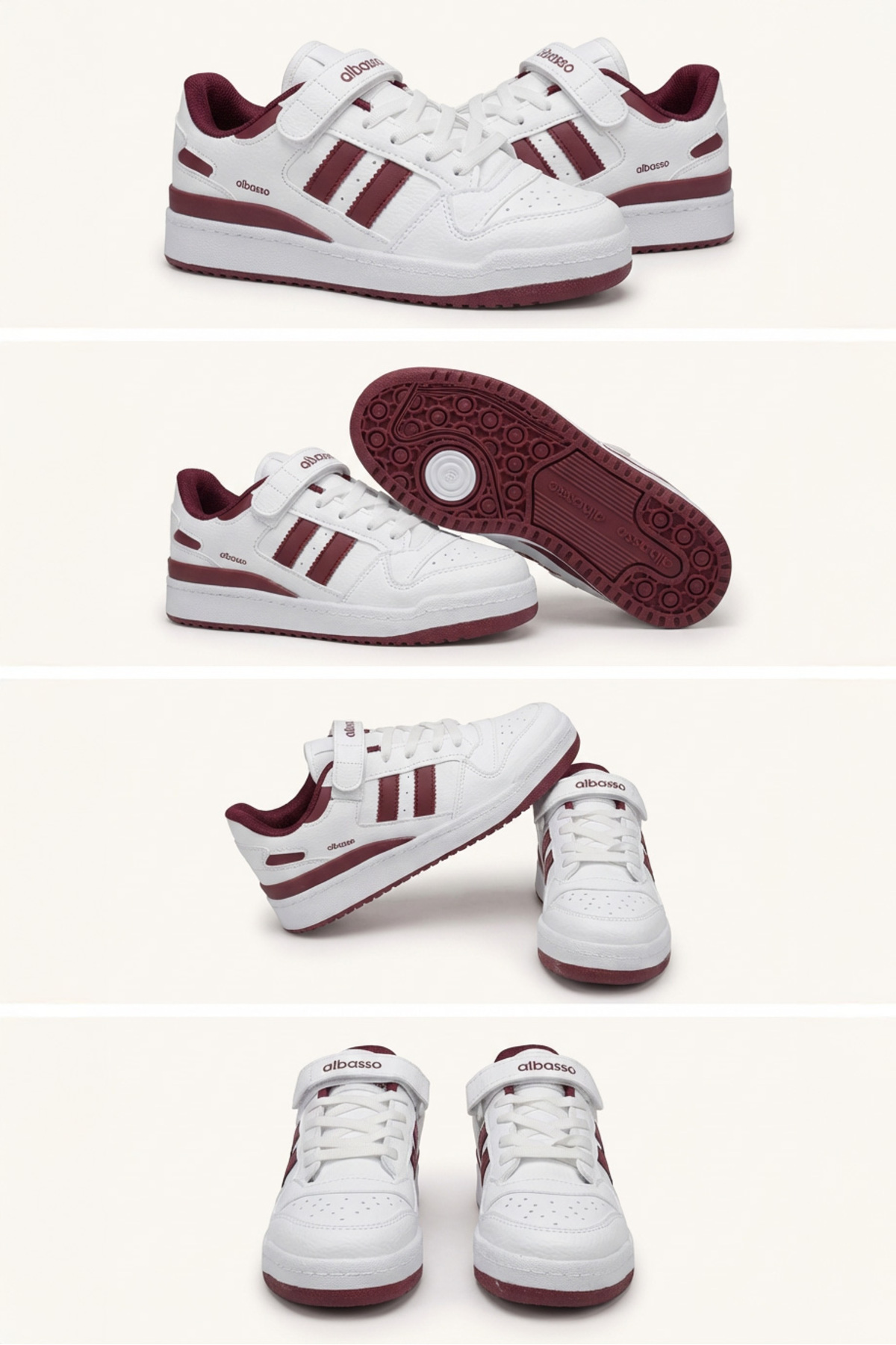 albasso  Sneaker Bordo Detaylı Konforlu Rahat Şık Unisex Erkek Kadın Günlük Spor Ayakkabı - Görsel 4