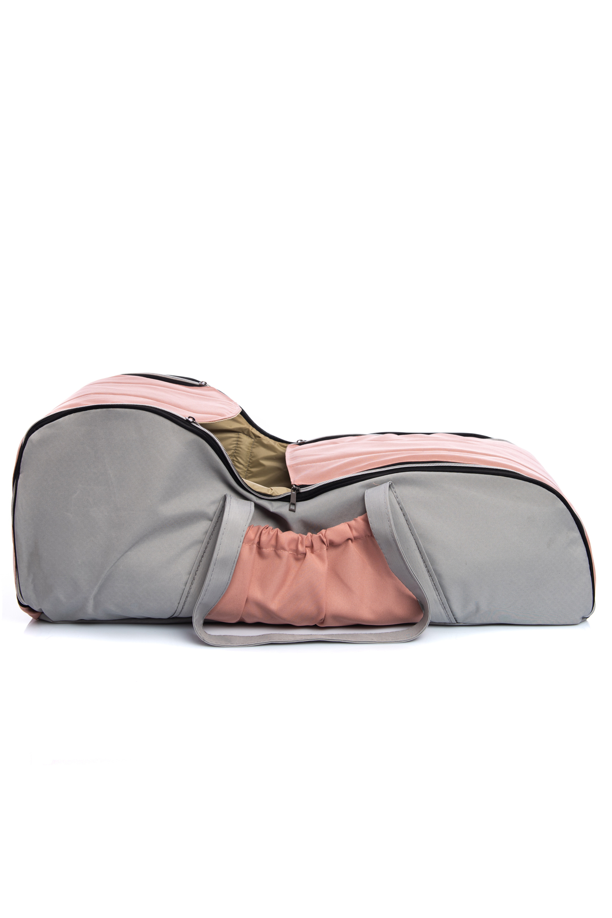 USF Ana Kucağı Portbebe Gri Pembe Bebek Puset Bebek taşıma çantası fotoğrafı 5 (önizleme)